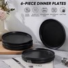 E-far 7.9 Inch Ceramic Dinner Plates, 6-Piece Stoneware Salad Plates
