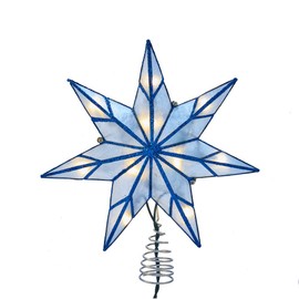 Kurt S. Adler Kurt Adler 10-Light 7-Point Capiz Star Treetop, Blue, White