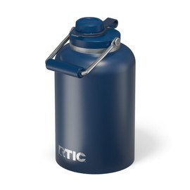 RTIC 1 Gallon Outback Jug, Stainless Steel, Ceramic Lined Insulated Water Bottle with Lid and Handle, BPA-Free, Double Wall Vacuum Insulation, Navy