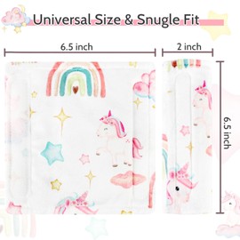 Baby Car Seat Strap Cover 2 Pack Unicorn Car Seat Straps Shoulder Pads, Seat Belt Cushions Pads for Infant Car Seats, Stroller, Pushchair