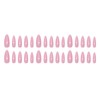 30Pcs Almond False Nails - French Tip Natural Pink Style