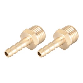 METALLIXITY Brass Hose Connector Fitting (M14-1.5 Male x 6 mm Plug Connection) Pack of 2 Hose Pipe Connection - for Fuel Air Water Oil Gas