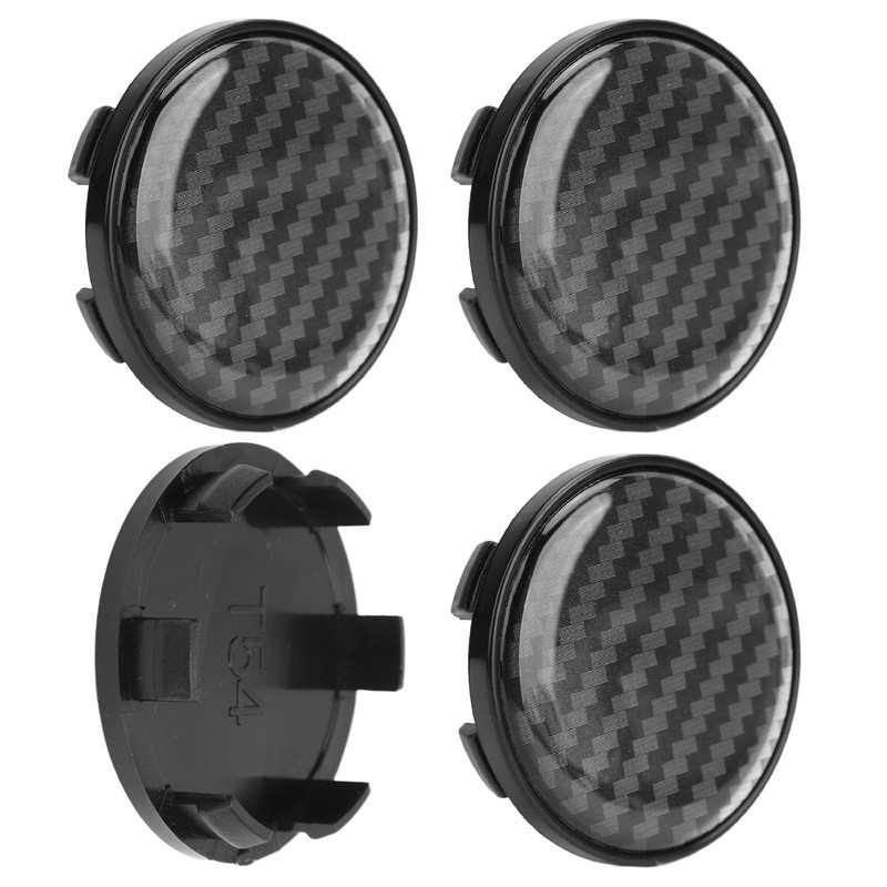 4pcs Wheel Center Caps Plastic Universal Carbon Fiber Style Center