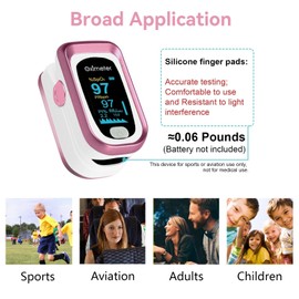 pulse oximeter rechargeable finger heart rate monitor Accurate measurement of SpO2 and heart rate with OLED screen-pink oximeter