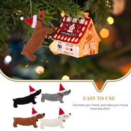 Ciieeo 4Pcs Dachshund Hanging Ornament Christmas Dachshund Dog Decor for Christmas Tree Dachshund Shape Pendants for Christmas Party
