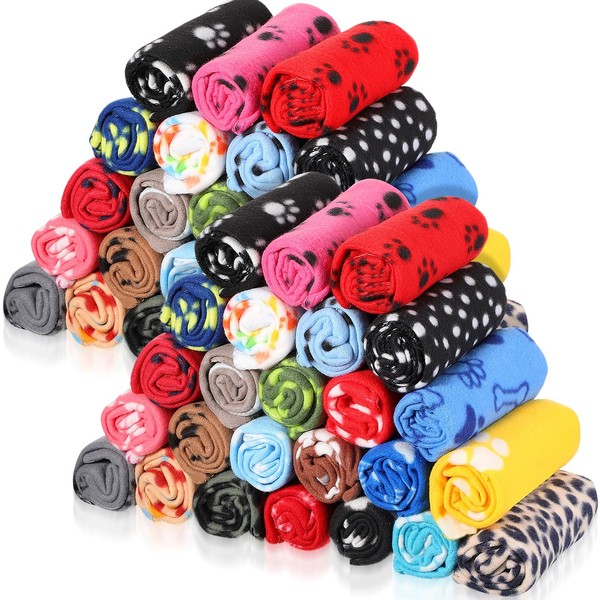 Preboun 50 Pack Puppy Blanket Bulk 24 x 28 Inch