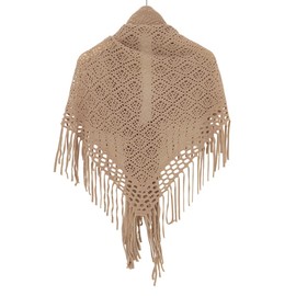 LMVERNA Knit Shawl with Tassels Fashion Scarf Multifunctional Neck Wrap(Nude)