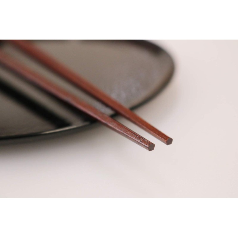 Ishida KP Lacquered Five Square Plain Chopsticks Made in Japan