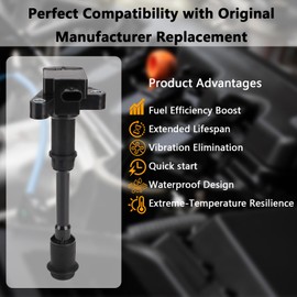 Erovisch UF674 OEM Ignition Coil - Compatible with Ford 2013 2014 2015 2016 Escape Fiesta Fusion Transit Connect - 1.6L L4 - Replaces # BM5Z-12029-B 2505-555820 5C1887 GN10644