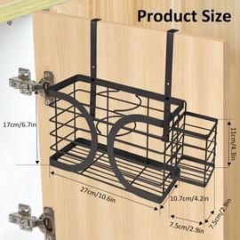 ziroland Elegant Black Wall Mounted Hair Dryer Holder - Stylish Bathroom Organiser for Hair Dryer & Straightener, Hair Brush & Accessories