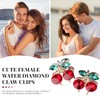 AstraGlam 6 Pcs Small Cherry Hair Clips - Cute Rhinestone