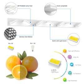 SineRise LED Modern Bathroom Vanity Light Fixtures (7-Light, 55-Inch)(5CCT, Dimmable), Matte White Modern Acrylic Bathroom Wall Lighting Fixtures Over Mirror (3000K/3500K/4000K/5000K/6000K)