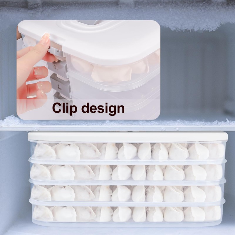 Liatinbo 4-Layer cookie carrier with lid and handle,dessert carrier dumpling