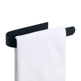 HouseAid Self Adhesive Hand Towel Holder for Bathroom, Stainless Steel Adhesive Towel Bar, No Drilling Modern Hand Towel Hanger, Matte Black