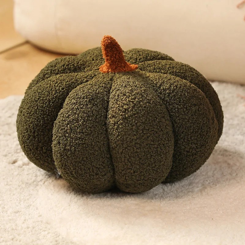 Plush Pumpkin Throw Pillow - Soft Cozy Nordic-Style Decorative Cushion
