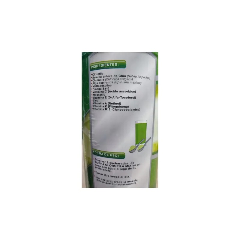 Clorofila Mix Bebida Con Chía Espirulina Omega Magnesio 1.1k
