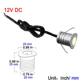 IBLLIGHT LED Railing Light - Cambered Surface‌, 1W 12V DC, Recessed Rail Lights, IP65 Waterproof, Curved Convex Plane Step Stair Handrail Lighting,Warm White 3000K (1 Pack)