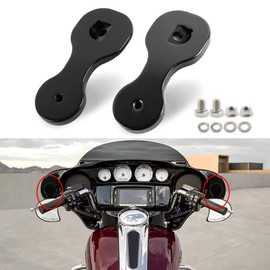PSLER Motorcycle Spare Mirror Bracket Adapter Rear View Mirror Brackets Adapter Mirror Relocation Kit Mirror Relocator Mirror Mount for Touring Street Glide CVO Bagger with Batwing Fairings 2014-2023
