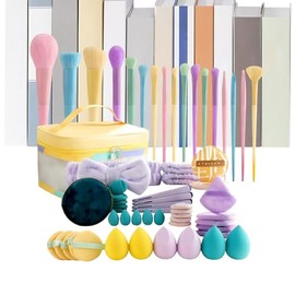 Juego De Brochas De Maquillaje | 59 Piezas Portátiles Aplicador De Maquillaje | Set de Brochas para | Para Base Corrector Sombras de Ojos Rubor Labios Polvo Suelto Viaje Mujeres Niñas