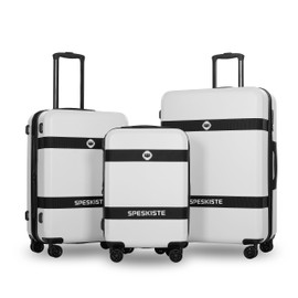 AYJOIR 3 Piece Luggage Set, Expandable Hardside Carry-On Luggage with TSA Lock, PC+ABS Lightweight Suitcase Sets with Spinner Wheels (20/24/28) (White)
