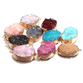 Zotoone - Colgantes de ágata druzy natural (5 unidades)