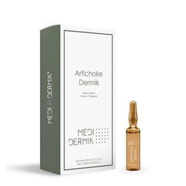 MEDIDERMIK ARTICHOKE. The artichoke extract is used in cellulite treatments. Aestheticians' favorite liquid ampules. 20 x 5 ml / 20 x 0,17 fl. oz