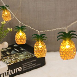 Vigdur 2 Packs Pineapple String Lights - Battery Operated with 20LED Fun Patio Lights for Party Bedroom Home Birthday Indoor Outdoor Hawaiian Tropical Tiki Gifts Decor,13Ft