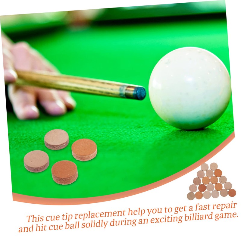 BESPORTBLE 20pcs Billiard Tips Replaceable Pool Stick Tips for Billiard