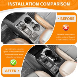 HUYINPJ Gear Shift Panel Trim Compatible with 2021-2025 Ford Bronco Sport Shifter Panel Cover Center Console Protector for Bronco Sport Interior Accessories(Gear Shift Panel Cover)