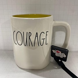 Rae Dunn COURAGE Mug - THE WIZARD OF OZ Series - Double sided - Ceramic - Dishwasher and Microwave safe