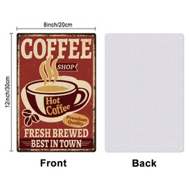 SUPERDANT Coffee Tin Sign Hot Coffee Metal Tin Sign Metal Signs for bar Iron Wall Art Tin Signs Quiet Room Sign Home Wall Decoration for Bars Cafe Pubs Restroom Living Room Bedroom 30x20cm