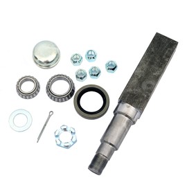 FKG Trailer Hub Spindle Kit 5 Bolt on 5" Bolt Circle Fit for 3,500 lb. axles with 1-3/8 Inch to 1-1/16 Inch Tapered Spindles
