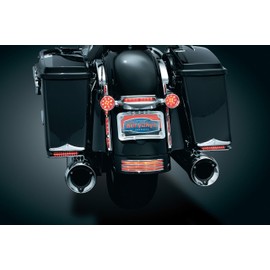 Kuryakyn 3154 Motorcycle Accent Lighting Accessory: LED Lighted Turn Signal Bar Filler Panel with Red Lens for 2010-13 Harley-Davidson Motorcycles, Chrome