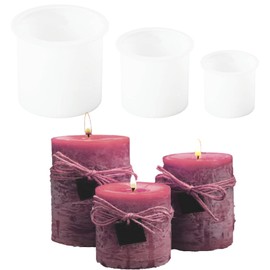 YRIHJIXQ 3Pcs Silicone Candle Molds Set for Candle Making Cylindrical Candle Mold Epoxy Resin Molds