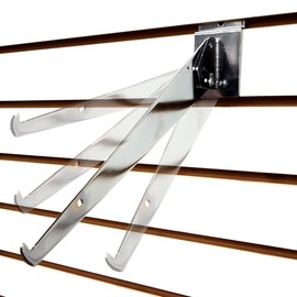 Adjustable Angle Slatwall Shelf Bracket - 8", 10", 12" & 14" Depths Available, Chrome (6, 14" D)