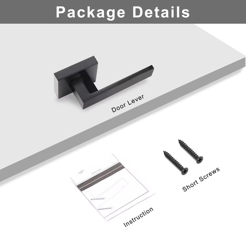NIZADO Matte Black Dummy Door Handles 2 Pack, Square Single