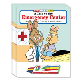 ZOCO – Emergency Room (ER) Coloring Books for Kids (50 Bulk Pack, With Crayons) – Learn About Hospitals, Doctors & Nurses – Educational Activity Book for Hospital Visits