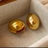 Gold Silver Ellipse Teardrop Stud Earrings Chunky Smooth Surface Egg