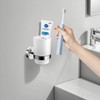 Wall Mount Toothbrush Holder with Frosted Glass Cup, Toothbrushes Toothpaste
