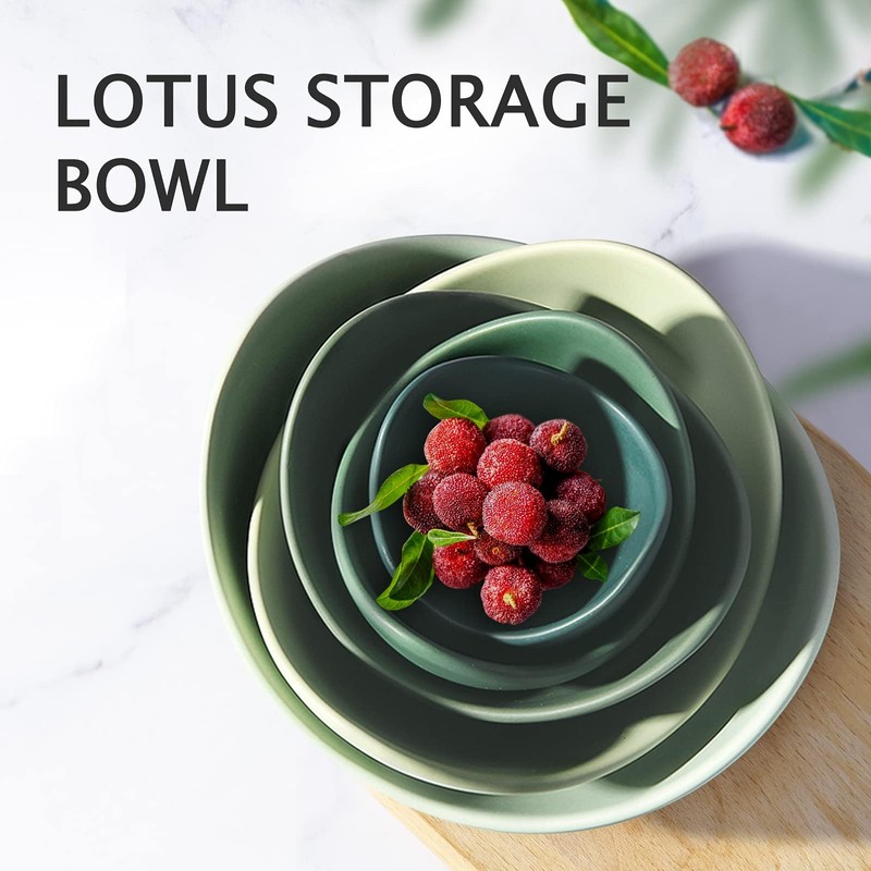 Notakia Salad Decorative Bowls Lotus Shaped Pasta Bowls Dishwasher Safe,