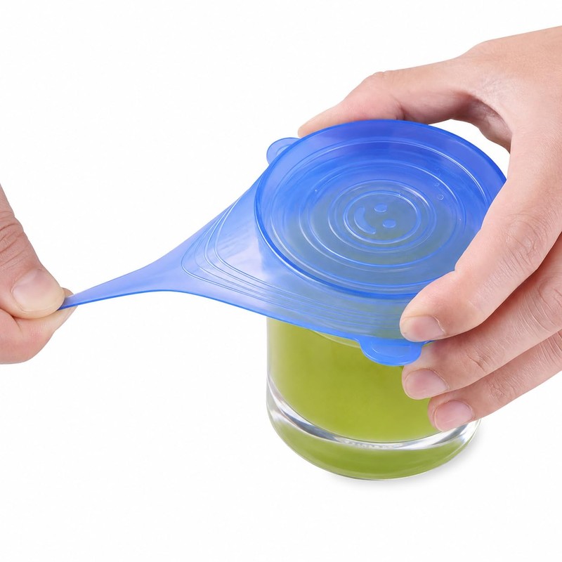 6pcs Reusable Silicone Stretch Lids, Six-piece Set Of Silicone Fresh-keeping
