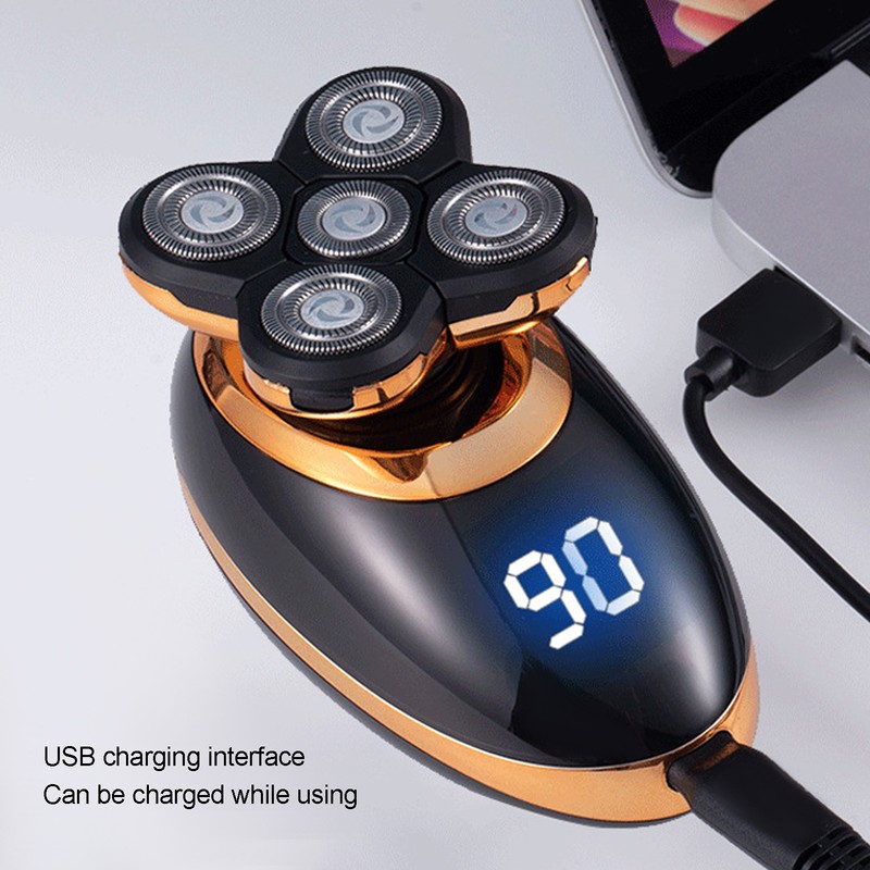5 in 1 Electric Head Shaver IPX7 Waterproof Intelligent Floating