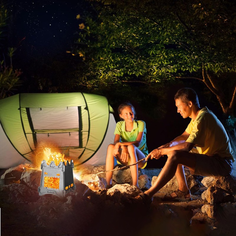 BlueDorado Ultralight Wood Burning Stove Portable Backpacking Stove Titanium Multi-Fuels