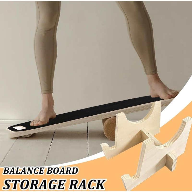 Toibena Balance Board Wooden &8 modes Trainer with Cork Roller