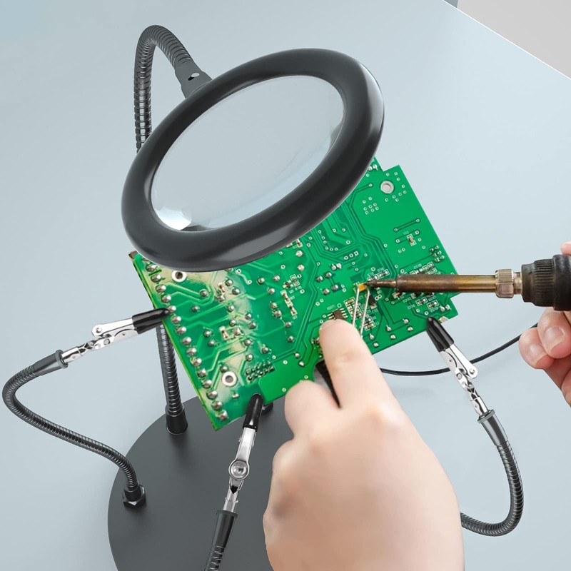 XYK Helping Hands Soldering Station with 3X Magnifying Glass with