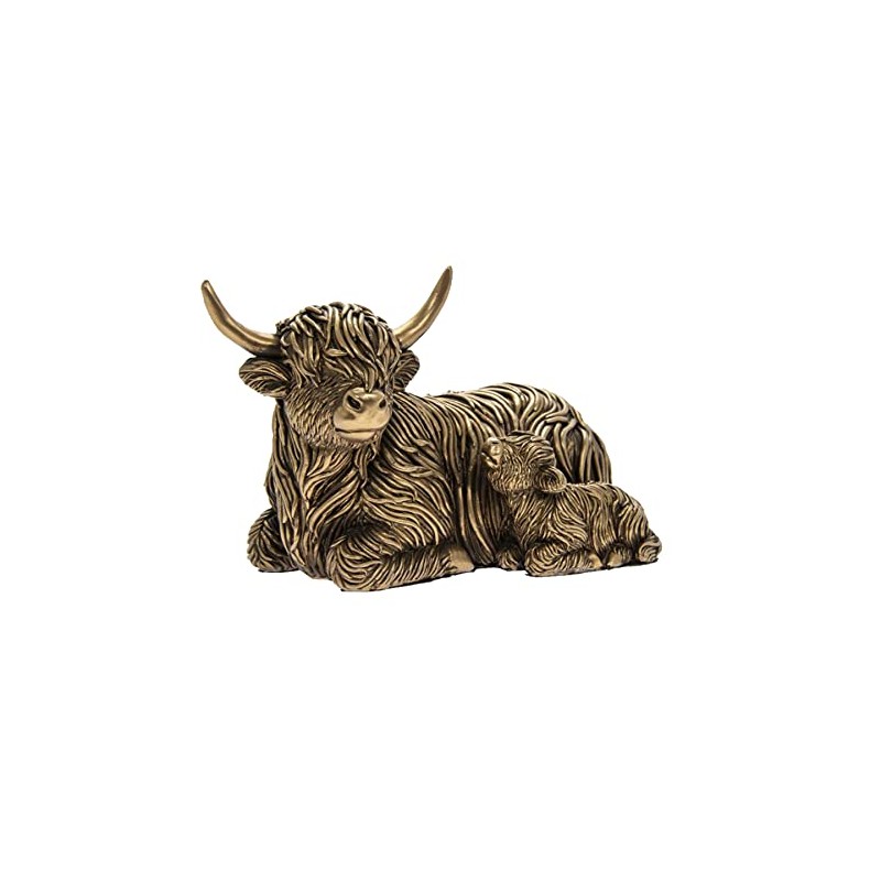 Widdle Gifts Reflections Bronze Resign Animal Ornament - Highland Cow