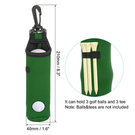 PATIKIL Golf Ball Carry Bag One Piece Golf Tee Holder Pouch for Men and Women Portable Neoprene Golf Ball Holder Forest Green