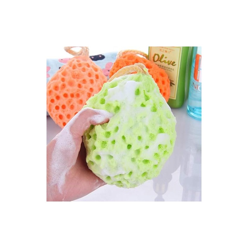 Esponja de Baño Natural en Forma de Panal Naranja, 1