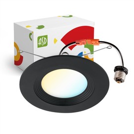 ASD Retrofit LED Recessed Lighting 6 Inch | Black 12W 1009 Lm Wet Rated Dimmable Ceiling LED Downlights | 2700K-5000K Adjustable CRI90 LED Room Recessed Light Fixtures | LED Can Lights, UL Listed