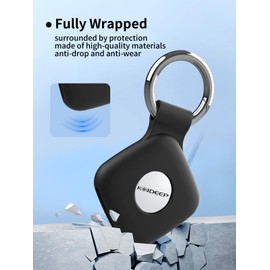 Case for KINDEEP Tracker Air Tag - Superior Silicone Build, Shockproof & Anti - Slip. Fits Widely, Protects Against Scratches. Precise Cutouts Ensure Full Functionality.Black(4 Pack).